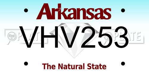 VHV253 Arkansas License Plate