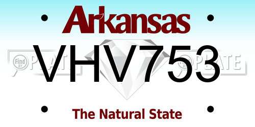 VHV753 Arkansas License Plate