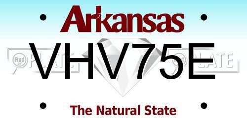 VHV75E Arkansas License Plate