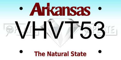 VHVT53 Arkansas License Plate