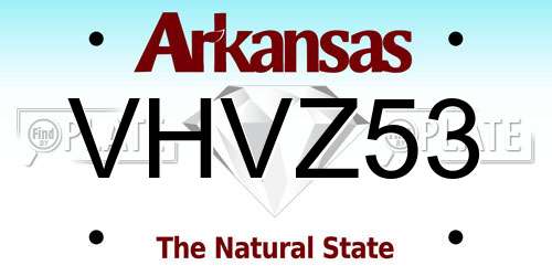 VHVZ53 Arkansas License Plate