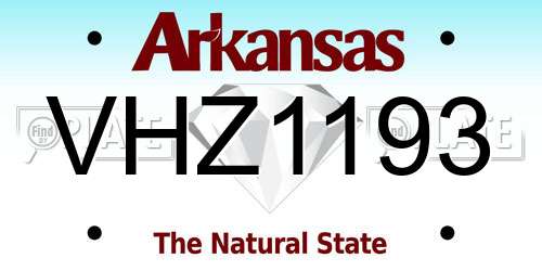 VHZ1193 Arkansas License Plate