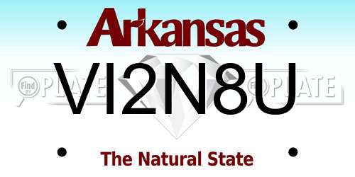 VI2N8U Arkansas License Plate