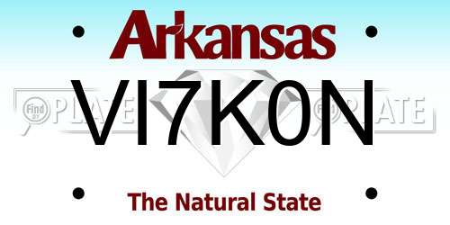 VI7K0N Arkansas License Plate