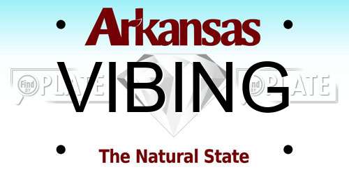 VIBING Arkansas License Plate