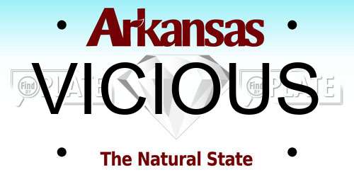 VICIOUS Arkansas License Plate