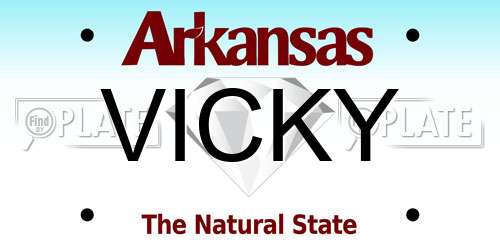 VICKY Arkansas License Plate