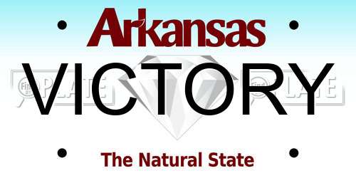 VICTORY Arkansas License Plate