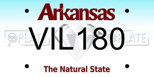 VIL180 Arkansas License Plate