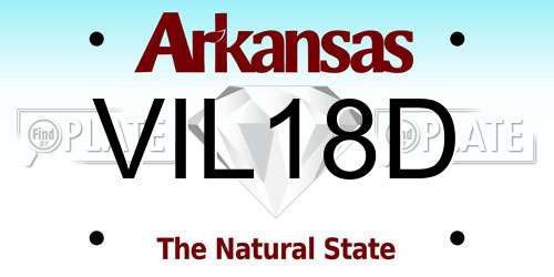 VIL18D Arkansas License Plate