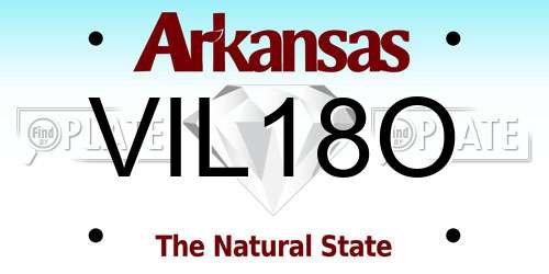 VIL18O Arkansas License Plate