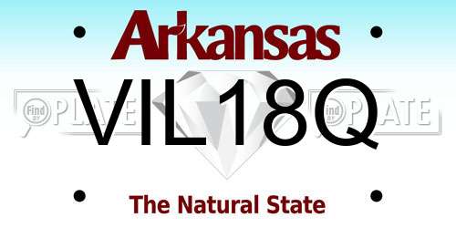 VIL18Q Arkansas License Plate