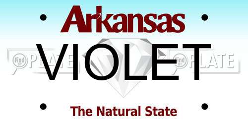 VIOLET Arkansas License Plate
