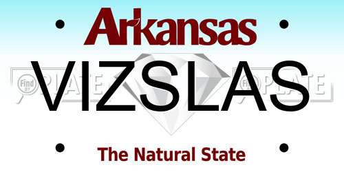 VIZSLAS Arkansas License Plate