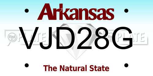VJD28G Arkansas License Plate