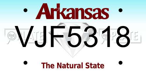 VJF5318 Arkansas License Plate