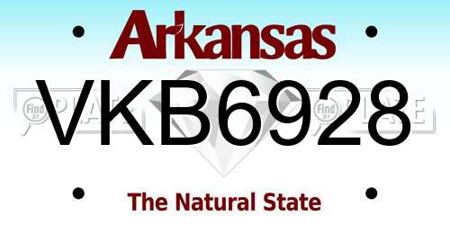 VKB6928 Arkansas License Plate