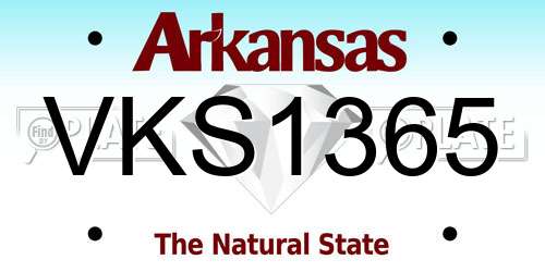 VKS1365 Arkansas License Plate