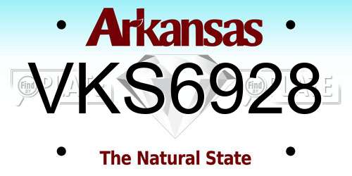 VKS6928 Arkansas License Plate
