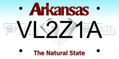 VL2Z1A Arkansas License Plate