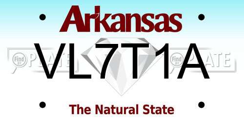VL7T1A Arkansas License Plate