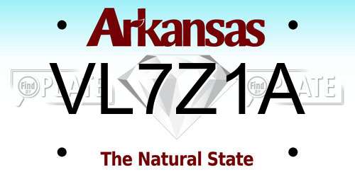 VL7Z1A Arkansas License Plate