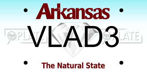 VLAD3 Arkansas License Plate