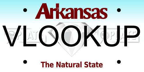 VLOOKUP Arkansas License Plate