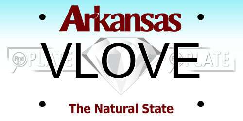 VLOVE Arkansas License Plate