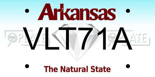 VLT71A Arkansas License Plate