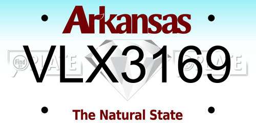 VLX3169 Arkansas License Plate