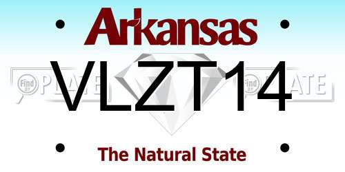 VLZT14 Arkansas License Plate