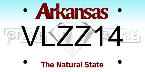 VLZZ14 Arkansas License Plate