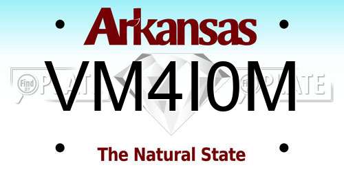 VM4I0M Arkansas License Plate