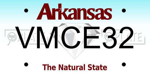 VMCE32 Arkansas License Plate
