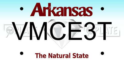 VMCE3T Arkansas License Plate