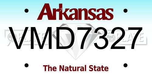 VMD7327 Arkansas License Plate