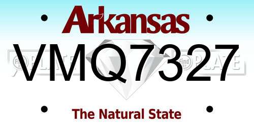 VMQ7327 Arkansas License Plate