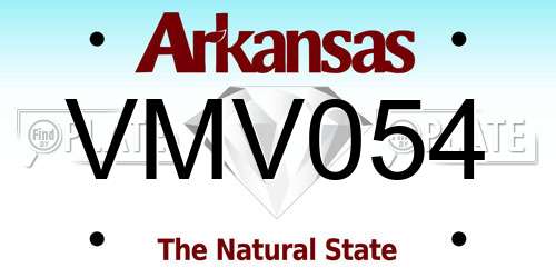 VMV054 Arkansas License Plate