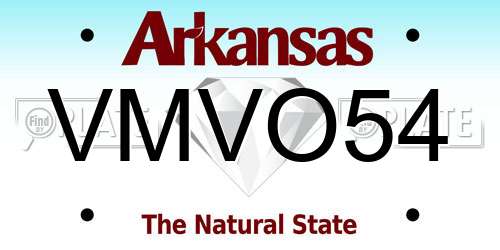 VMVO54 Arkansas License Plate
