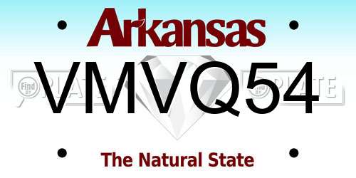 VMVQ54 Arkansas License Plate
