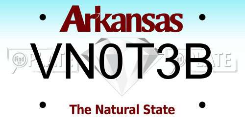 VN0T3B Arkansas License Plate