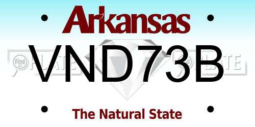 VND73B Arkansas License Plate