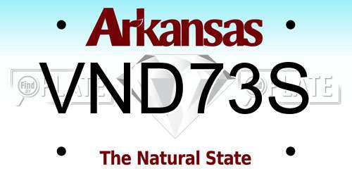 VND73S Arkansas License Plate