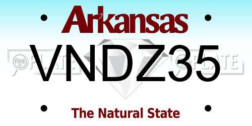 VNDZ35 Arkansas License Plate