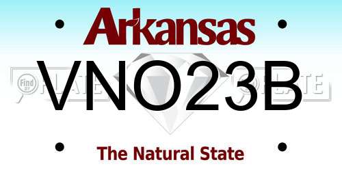 VNO23B Arkansas License Plate