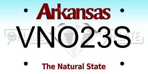 VNO23S Arkansas License Plate