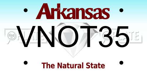 VNOT35 Arkansas License Plate