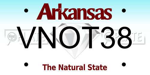 VNOT38 Arkansas License Plate