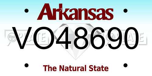 VO48690 Arkansas License Plate